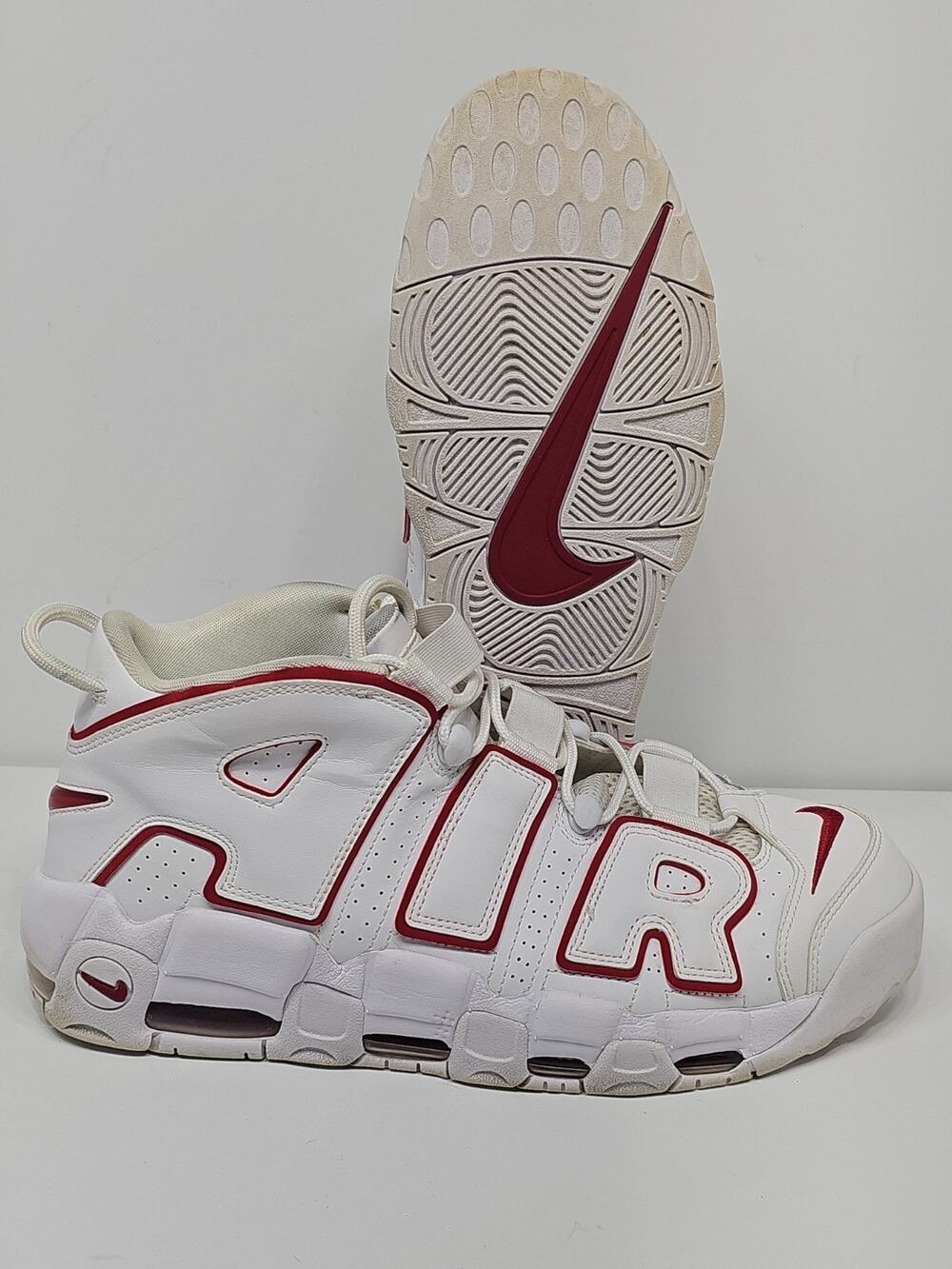 Nike Air More Uptempo 2021 White Varsity Red SIZE 12 PRE-OWNED GOOD